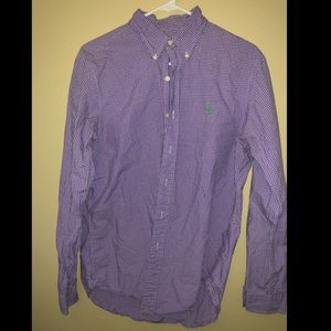 Men’s Polo Purple Long Sleeve Button Down